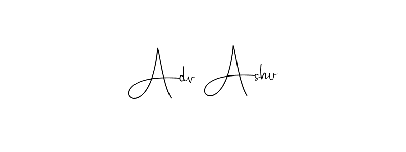 Use a signature maker to create a handwritten signature online. With this signature software, you can design (Andilay-7BmLP) your own signature for name Adv Ashu. Adv Ashu signature style 4 images and pictures png