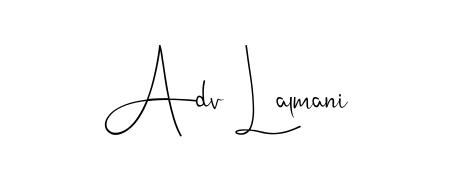 Transform the name Adv Lalmani into a signature masterpiece using Andilay-7BmLP font. Ideal for photographers, artists, and creators looking for watermarks. Adv Lalmani signature style 4 images and pictures png