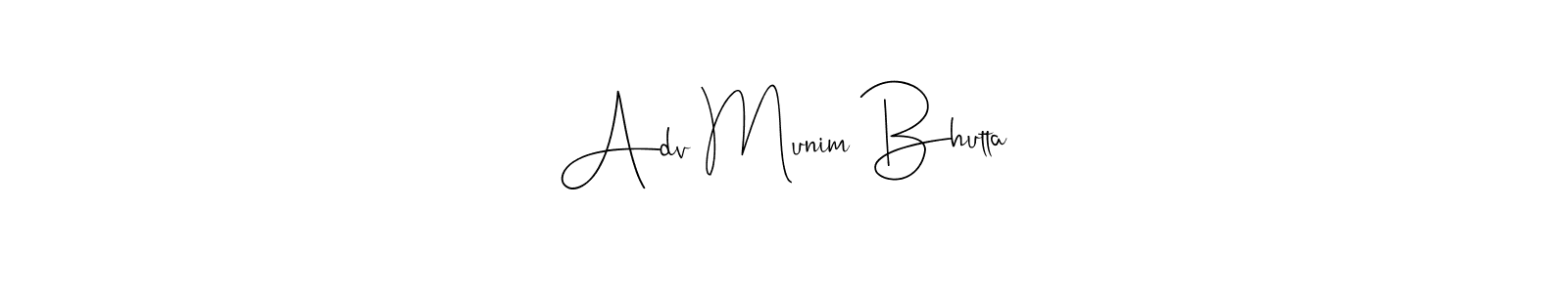 Adv Munim Bhutta stylish signature style. Best Handwritten Sign (Andilay-7BmLP) for my name. Handwritten Signature Collection Ideas for my name Adv Munim Bhutta. Adv Munim Bhutta signature style 4 images and pictures png