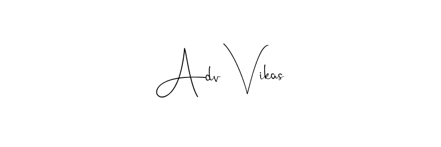 How to make Adv Vikas signature? Andilay-7BmLP is a professional autograph style. Create handwritten signature for Adv Vikas name. Adv Vikas signature style 4 images and pictures png