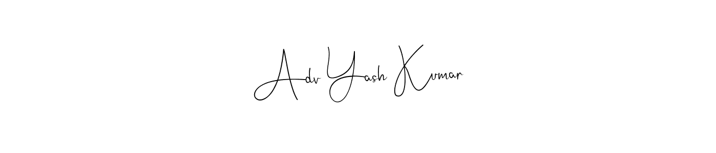 How to make Adv Yash Kumar name signature. Use Andilay-7BmLP style for creating short signs online. This is the latest handwritten sign. Adv Yash Kumar signature style 4 images and pictures png