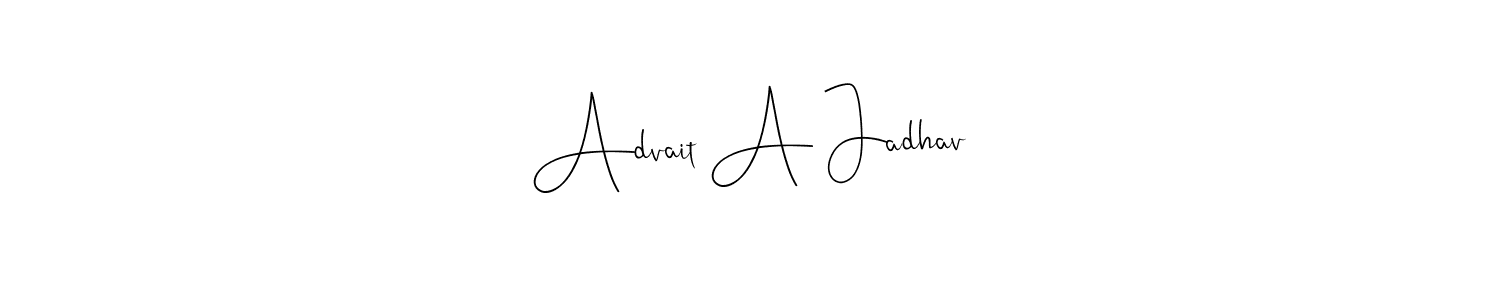 Make a beautiful signature design for name Advait A Jadhav. Use this online signature maker to create a handwritten signature for free. Advait A Jadhav signature style 4 images and pictures png