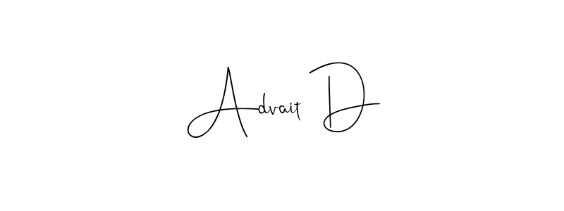 This is the best signature style for the Advait D name. Also you like these signature font (Andilay-7BmLP). Mix name signature. Advait D signature style 4 images and pictures png