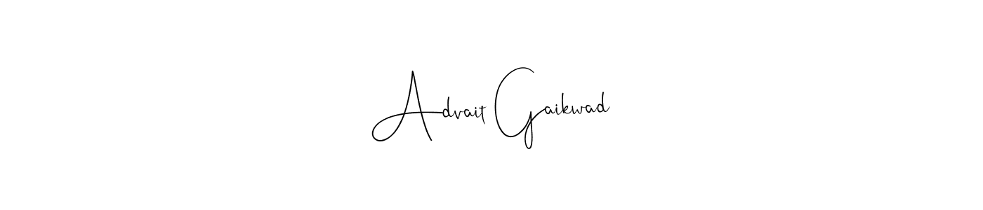 if you are searching for the best signature style for your name Advait Gaikwad. so please give up your signature search. here we have designed multiple signature styles  using Andilay-7BmLP. Advait Gaikwad signature style 4 images and pictures png