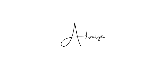 Design your own signature with our free online signature maker. With this signature software, you can create a handwritten (Andilay-7BmLP) signature for name Advaiya. Advaiya signature style 4 images and pictures png