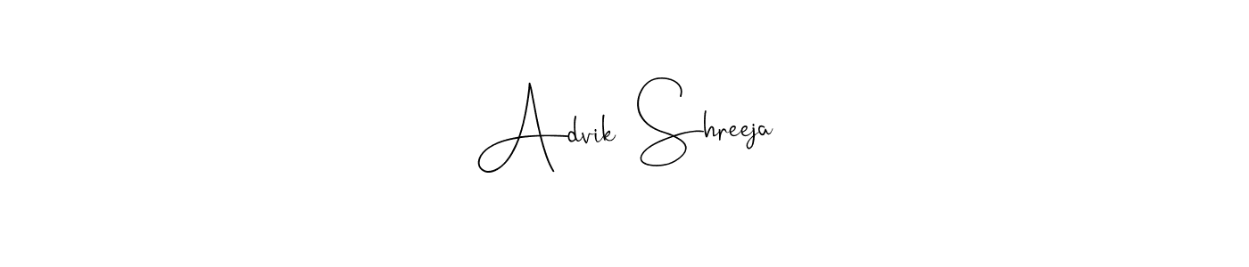 Make a beautiful signature design for name Advik  Shreeja. With this signature (Andilay-7BmLP) style, you can create a handwritten signature for free. Advik  Shreeja signature style 4 images and pictures png