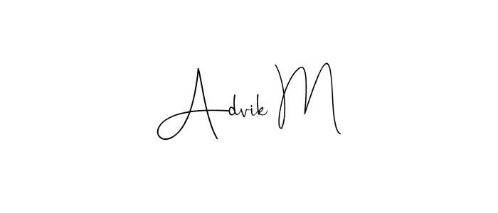 Also we have Advik M name is the best signature style. Create professional handwritten signature collection using Andilay-7BmLP autograph style. Advik M signature style 4 images and pictures png