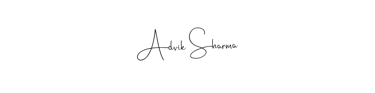 Create a beautiful signature design for name Advik Sharma. With this signature (Andilay-7BmLP) fonts, you can make a handwritten signature for free. Advik Sharma signature style 4 images and pictures png