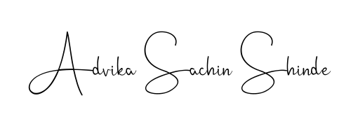 Create an unforgettable impression when signing with Advika Sachin Shinde name styled in Andilay-7BmLP typography. 100% free online generator. Advika Sachin Shinde signature style 4 images and pictures png