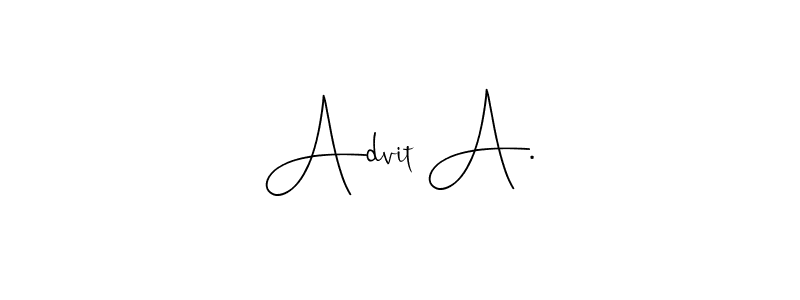 The best way (Andilay-7BmLP) to make a short signature is to pick only two or three words in your name. The name Advit A. include a total of six letters. For converting this name. Advit A. signature style 4 images and pictures png