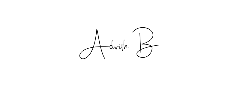 Make a beautiful signature design for name Advith B. With this signature (Andilay-7BmLP) style, you can create a handwritten signature for free. Advith B signature style 4 images and pictures png