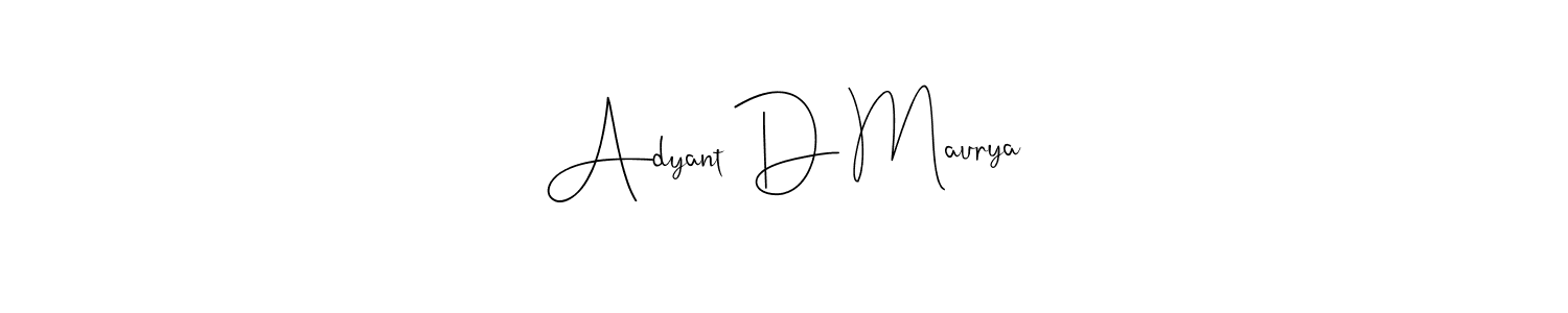 This is the best signature style for the Adyant D Maurya name. Also you like these signature font (Andilay-7BmLP). Mix name signature. Adyant D Maurya signature style 4 images and pictures png