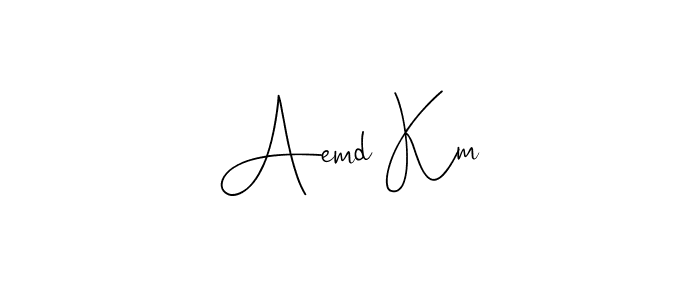 Create a beautiful signature design for name Aemd Km. With this signature (Andilay-7BmLP) fonts, you can make a handwritten signature for free. Aemd Km signature style 4 images and pictures png