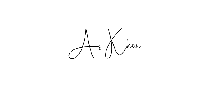 How to make Af Khan name signature. Use Andilay-7BmLP style for creating short signs online. This is the latest handwritten sign. Af Khan signature style 4 images and pictures png