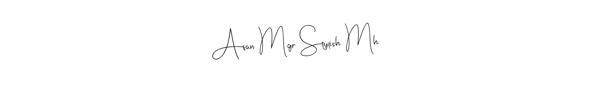 Also You can easily find your signature by using the search form. We will create Afan Mgr Stylish Mh name handwritten signature images for you free of cost using Andilay-7BmLP sign style. Afan Mgr Stylish Mh signature style 4 images and pictures png