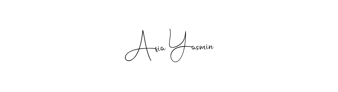Design your own signature with our free online signature maker. With this signature software, you can create a handwritten (Andilay-7BmLP) signature for name Afia Yasmin. Afia Yasmin signature style 4 images and pictures png