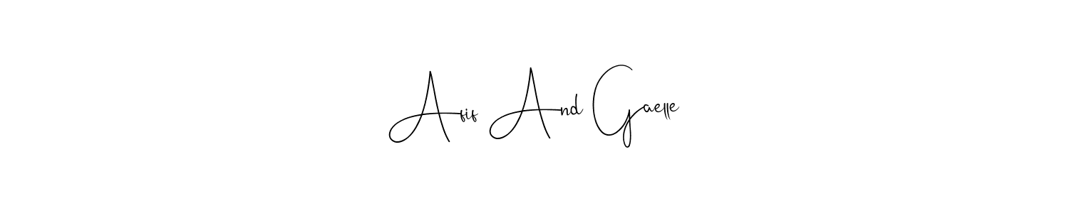 Make a beautiful signature design for name Afif And Gaelle. With this signature (Andilay-7BmLP) style, you can create a handwritten signature for free. Afif And Gaelle signature style 4 images and pictures png