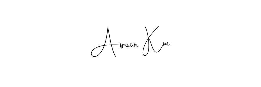 You can use this online signature creator to create a handwritten signature for the name Afraan Km. This is the best online autograph maker. Afraan Km signature style 4 images and pictures png