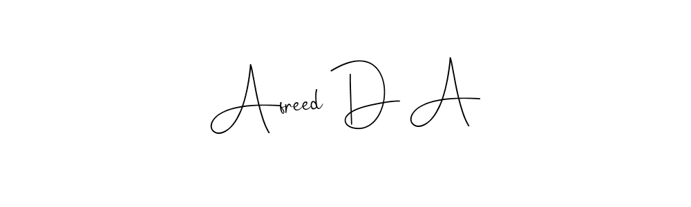 Also You can easily find your signature by using the search form. We will create Afreed D A name handwritten signature images for you free of cost using Andilay-7BmLP sign style. Afreed D A signature style 4 images and pictures png