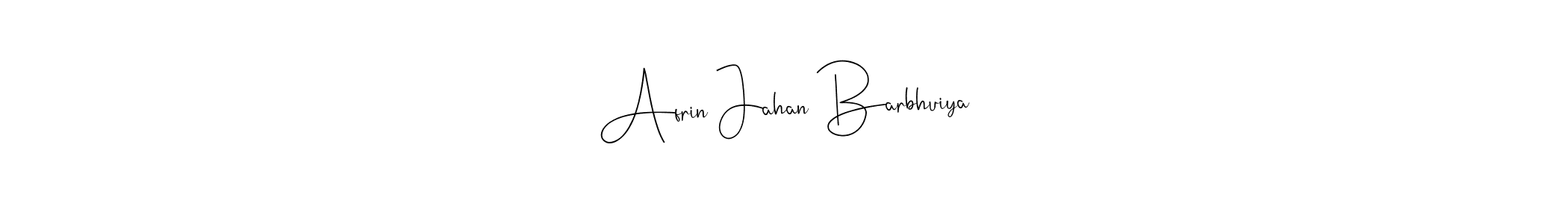 Andilay-7BmLP is a professional signature style that is perfect for those who want to add a touch of class to their signature. It is also a great choice for those who want to make their signature more unique. Get Afrin Jahan Barbhuiya name to fancy signature for free. Afrin Jahan Barbhuiya signature style 4 images and pictures png