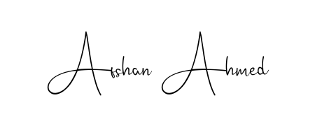 Create a personalized artistic stamp with Afshan Ahmed in Andilay-7BmLP font. Perfect for visual artists, designers, and influencers. Afshan Ahmed signature style 4 images and pictures png
