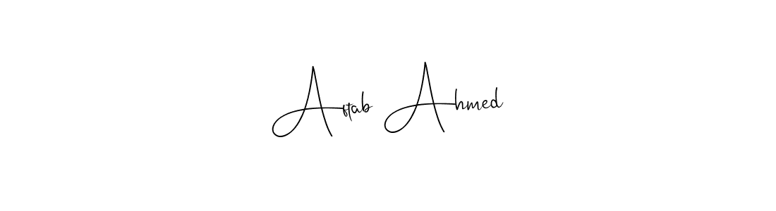 Aftab Ahmed stylish signature style. Best Handwritten Sign (Andilay-7BmLP) for my name. Handwritten Signature Collection Ideas for my name Aftab Ahmed. Aftab Ahmed signature style 4 images and pictures png