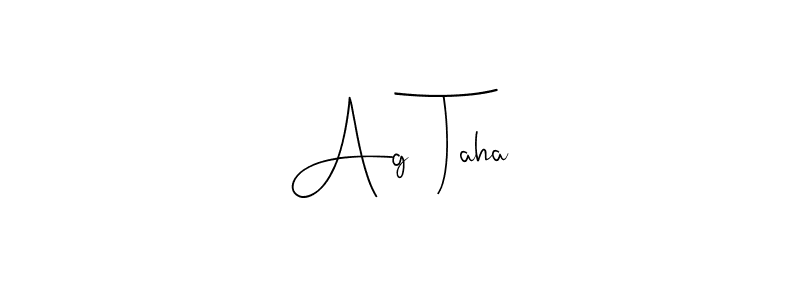 Use a signature maker to create a handwritten signature online. With this signature software, you can design (Andilay-7BmLP) your own signature for name Ag  Taha. Ag  Taha signature style 4 images and pictures png