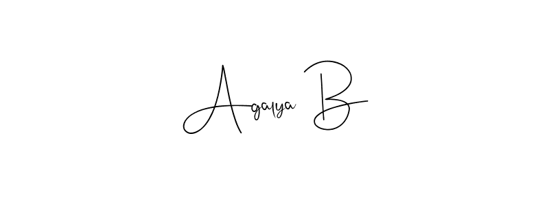 It looks lik you need a new signature style for name Agalya B. Design unique handwritten (Andilay-7BmLP) signature with our free signature maker in just a few clicks. Agalya B signature style 4 images and pictures png