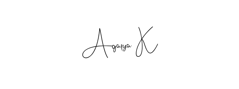 Make a short Agalya K signature style. Manage your documents anywhere anytime using Andilay-7BmLP. Create and add eSignatures, submit forms, share and send files easily. Agalya K signature style 4 images and pictures png