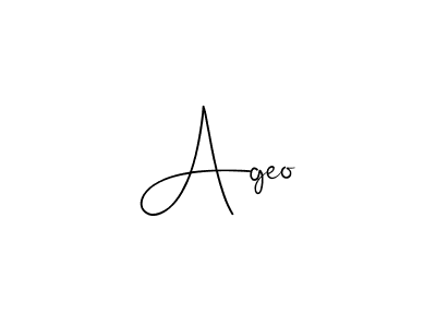 Design your own signature with our free online signature maker. With this signature software, you can create a handwritten (Andilay-7BmLP) signature for name Ageo. Ageo signature style 4 images and pictures png