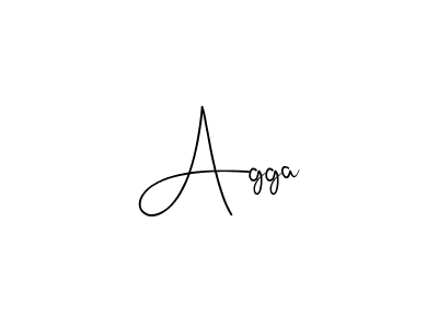 Make a beautiful signature design for name Agga. With this signature (Andilay-7BmLP) style, you can create a handwritten signature for free. Agga signature style 4 images and pictures png