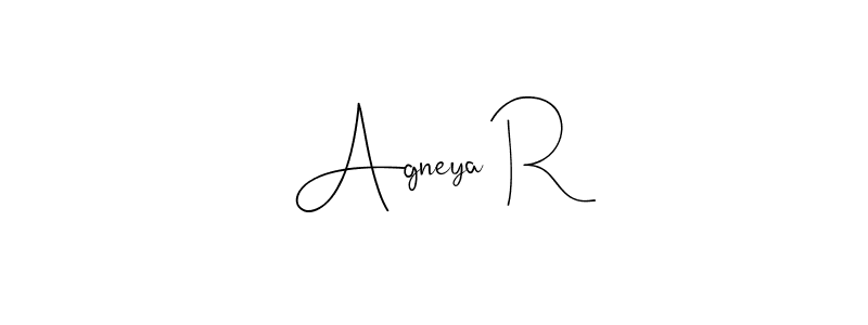Use a signature maker to create a handwritten signature online. With this signature software, you can design (Andilay-7BmLP) your own signature for name Agneya R. Agneya R signature style 4 images and pictures png