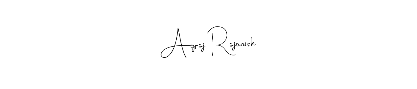 Andilay-7BmLP is a professional signature style that is perfect for those who want to add a touch of class to their signature. It is also a great choice for those who want to make their signature more unique. Get Agraj Rajanish name to fancy signature for free. Agraj Rajanish signature style 4 images and pictures png