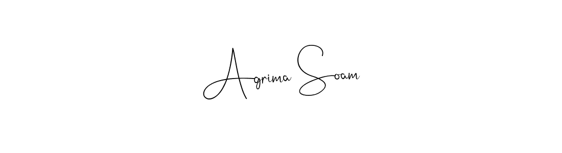 if you are searching for the best signature style for your name Agrima Soam. so please give up your signature search. here we have designed multiple signature styles  using Andilay-7BmLP. Agrima Soam signature style 4 images and pictures png