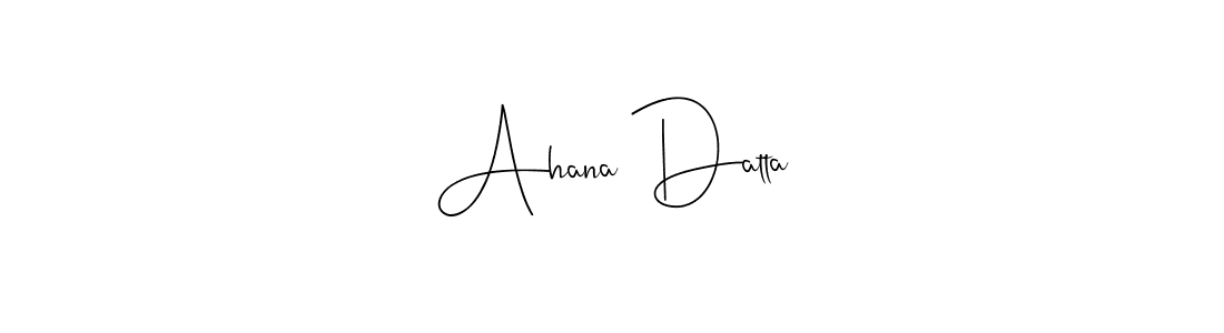 Andilay-7BmLP is a professional signature style that is perfect for those who want to add a touch of class to their signature. It is also a great choice for those who want to make their signature more unique. Get Ahana Datta name to fancy signature for free. Ahana Datta signature style 4 images and pictures png