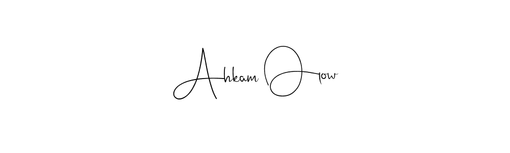 Make a beautiful signature design for name Ahkam Olow. With this signature (Andilay-7BmLP) style, you can create a handwritten signature for free. Ahkam Olow signature style 4 images and pictures png