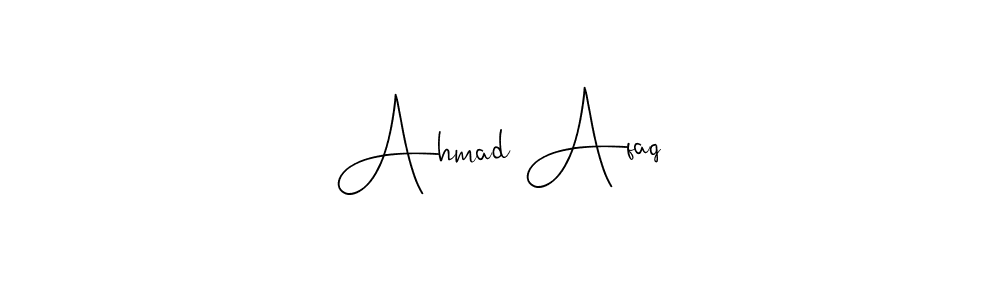 How to make Ahmad Afaq name signature. Use Andilay-7BmLP style for creating short signs online. This is the latest handwritten sign. Ahmad Afaq signature style 4 images and pictures png