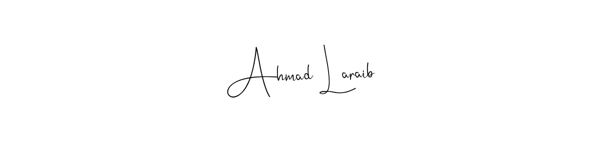This is the best signature style for the Ahmad Laraib name. Also you like these signature font (Andilay-7BmLP). Mix name signature. Ahmad Laraib signature style 4 images and pictures png