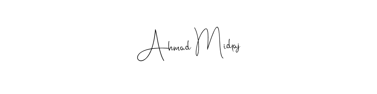 You can use this online signature creator to create a handwritten signature for the name Ahmad Midlaj. This is the best online autograph maker. Ahmad Midlaj signature style 4 images and pictures png