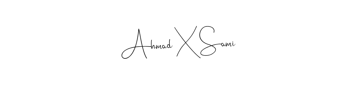 Also You can easily find your signature by using the search form. We will create Ahmad X Sami name handwritten signature images for you free of cost using Andilay-7BmLP sign style. Ahmad X Sami signature style 4 images and pictures png