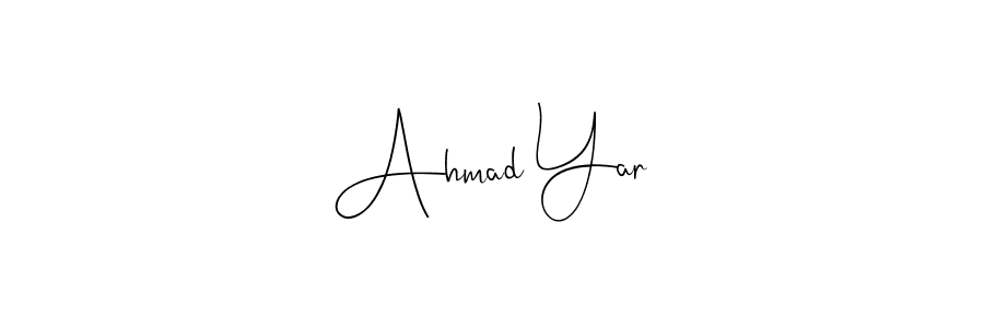 Use a signature maker to create a handwritten signature online. With this signature software, you can design (Andilay-7BmLP) your own signature for name Ahmad Yar. Ahmad Yar signature style 4 images and pictures png