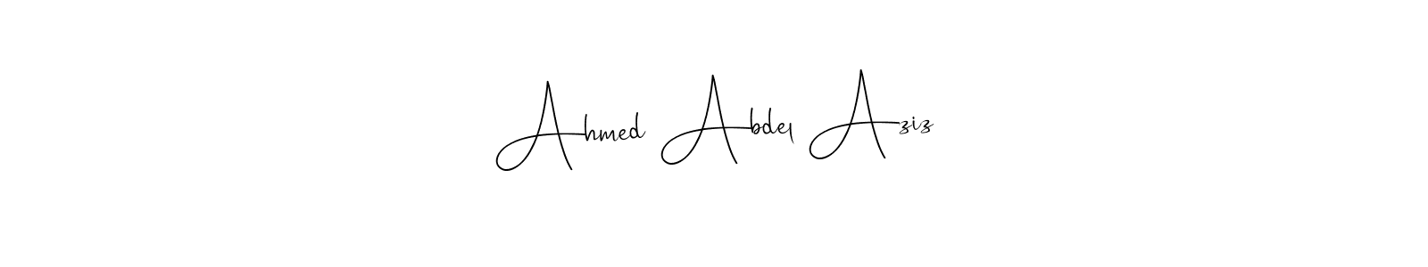 Andilay-7BmLP is a professional signature style that is perfect for those who want to add a touch of class to their signature. It is also a great choice for those who want to make their signature more unique. Get Ahmed Abdel Aziz name to fancy signature for free. Ahmed Abdel Aziz signature style 4 images and pictures png