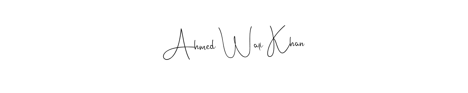 Use a signature maker to create a handwritten signature online. With this signature software, you can design (Andilay-7BmLP) your own signature for name Ahmed Wali Khan. Ahmed Wali Khan signature style 4 images and pictures png