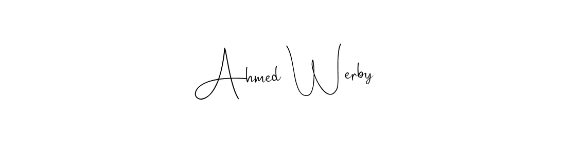 Use a signature maker to create a handwritten signature online. With this signature software, you can design (Andilay-7BmLP) your own signature for name Ahmed Werby. Ahmed Werby signature style 4 images and pictures png