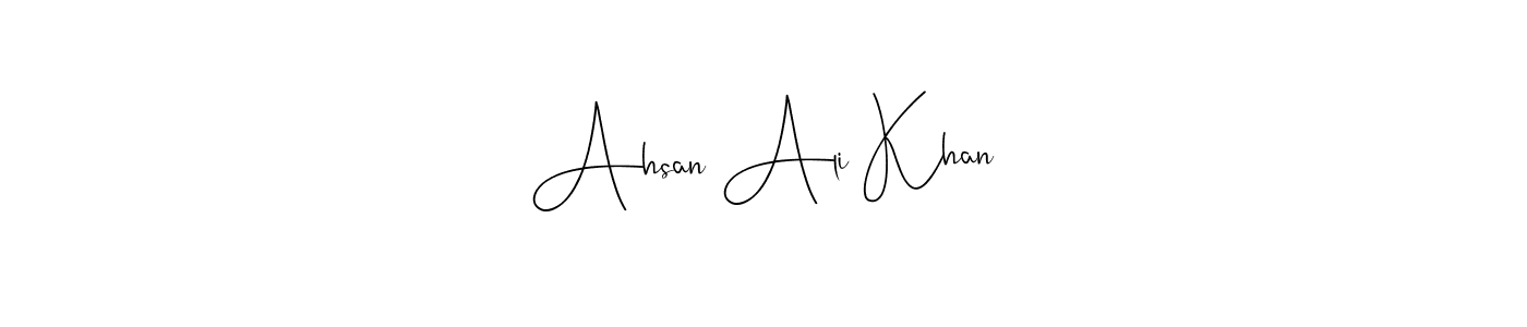 Use a signature maker to create a handwritten signature online. With this signature software, you can design (Andilay-7BmLP) your own signature for name Ahsan Ali Khan. Ahsan Ali Khan signature style 4 images and pictures png