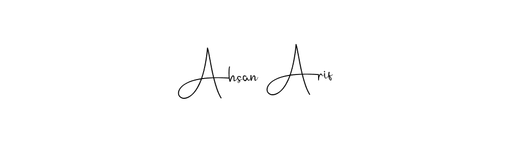 Use a signature maker to create a handwritten signature online. With this signature software, you can design (Andilay-7BmLP) your own signature for name Ahsan Arif. Ahsan Arif signature style 4 images and pictures png