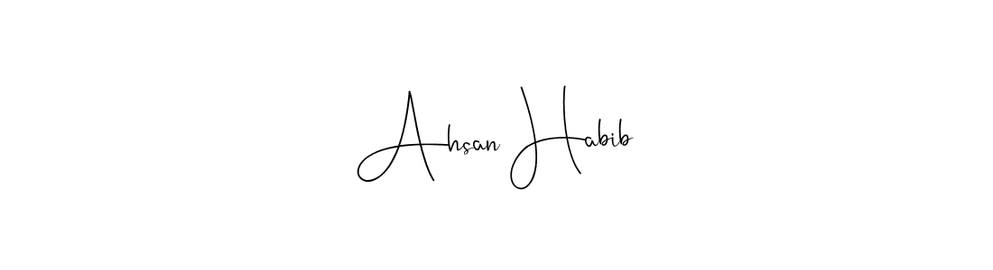 You can use this online signature creator to create a handwritten signature for the name Ahsan Habib. This is the best online autograph maker. Ahsan Habib signature style 4 images and pictures png