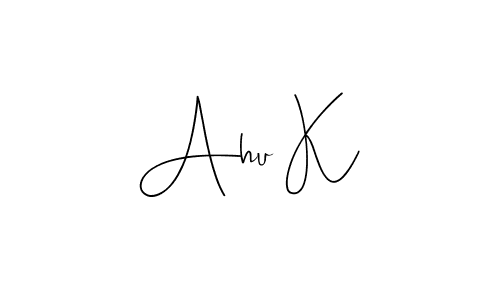 How to make Ahu K name signature. Use Andilay-7BmLP style for creating short signs online. This is the latest handwritten sign. Ahu K signature style 4 images and pictures png