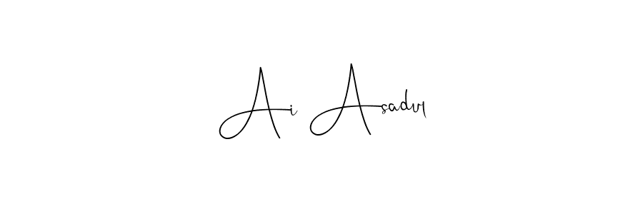 if you are searching for the best signature style for your name Ai Asadul. so please give up your signature search. here we have designed multiple signature styles  using Andilay-7BmLP. Ai Asadul signature style 4 images and pictures png