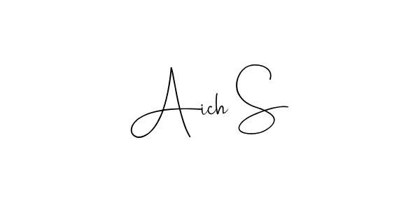 if you are searching for the best signature style for your name Aich S. so please give up your signature search. here we have designed multiple signature styles  using Andilay-7BmLP. Aich S signature style 4 images and pictures png